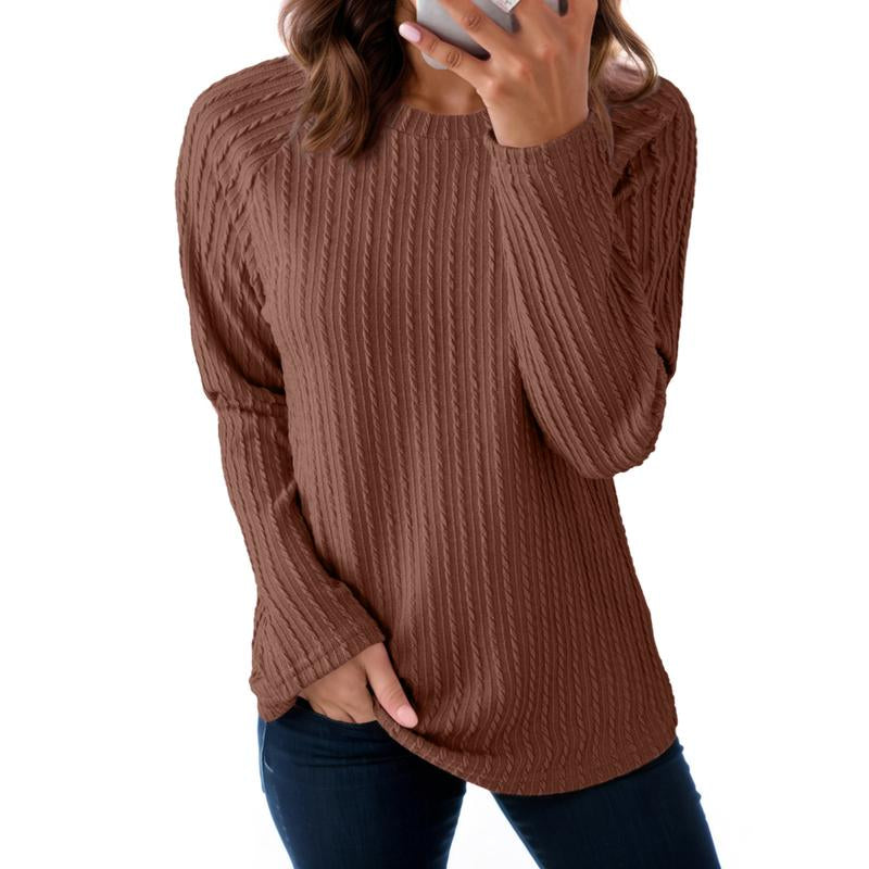 Dokotoo Womens Tops Long Sleeve Lightweight Shirts 2025 Fall Fashion Clothing Trendy Tops Crewneck Knit Basic Tee