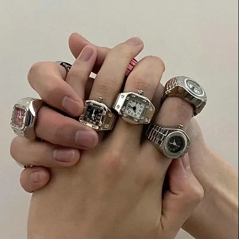 Vintage Y2K Finger Watch Rings