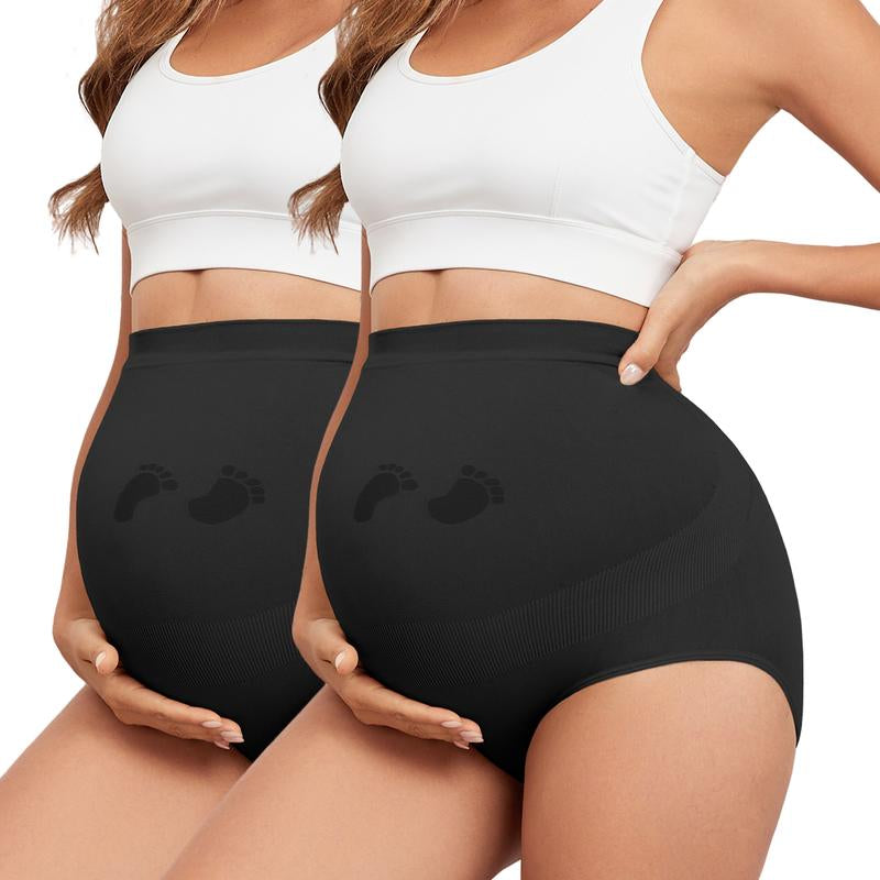 Y25D Maternity Underwear Seamless High Waisted Maternity Panties Belly Support over Bump Maternity Panties That Don' T Dig in Maternity Underwear for All Trimester Maternity Pants under Maternity Jeans