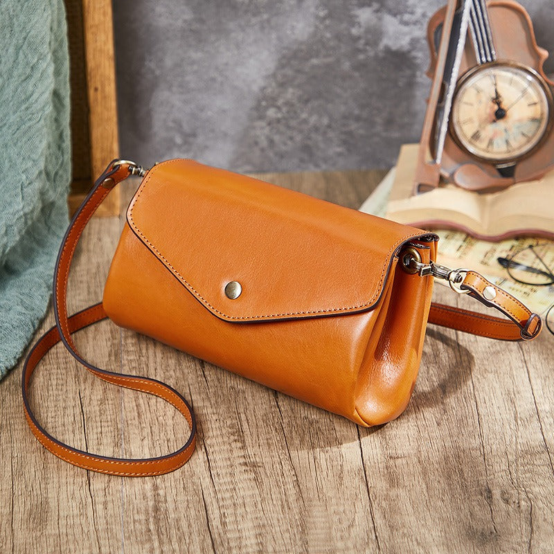First Layer Cowhide Handmade Crossbody Bag