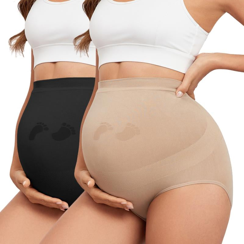 Y25D Maternity Underwear Seamless High Waisted Maternity Panties Belly Support over Bump Maternity Panties That Don' T Dig in Maternity Underwear for All Trimester Maternity Pants under Maternity Jeans