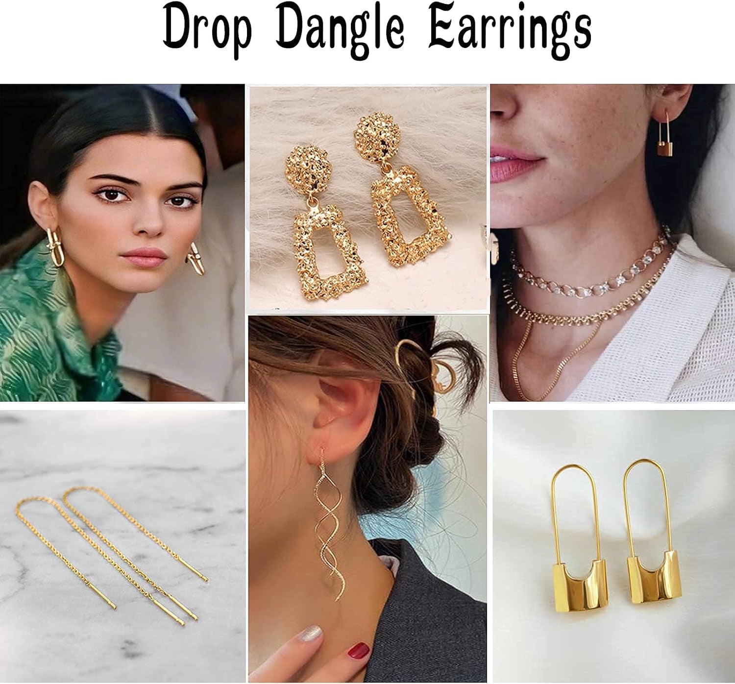 47 Pairs Trendy Boho Teardrop Geometric Acrylic Rattan Statement Dangle Drop Earrings for Christmas
