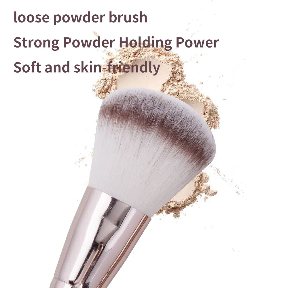 9Pcs Foundation Makeup Brush Set Cosmetic Powder Highlighter Eyeshadow Blending Beauty Tools Dense Soft Bristle Brushes