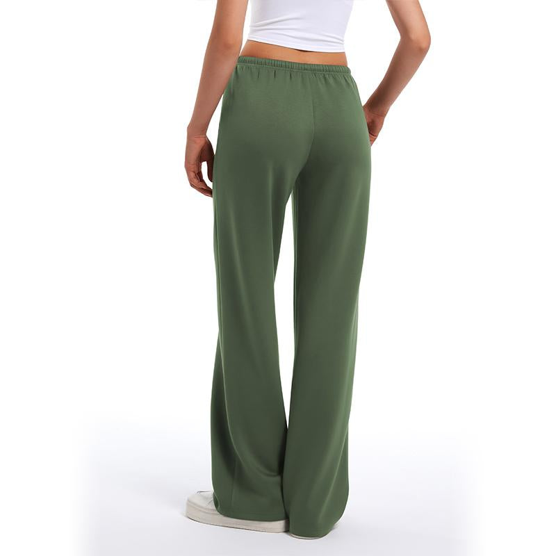 Women'S Wide Leg Sweatpants Straight Leg Lowrise Sweat Pants Drawstring Elastic Low Waist Pants with Pockets