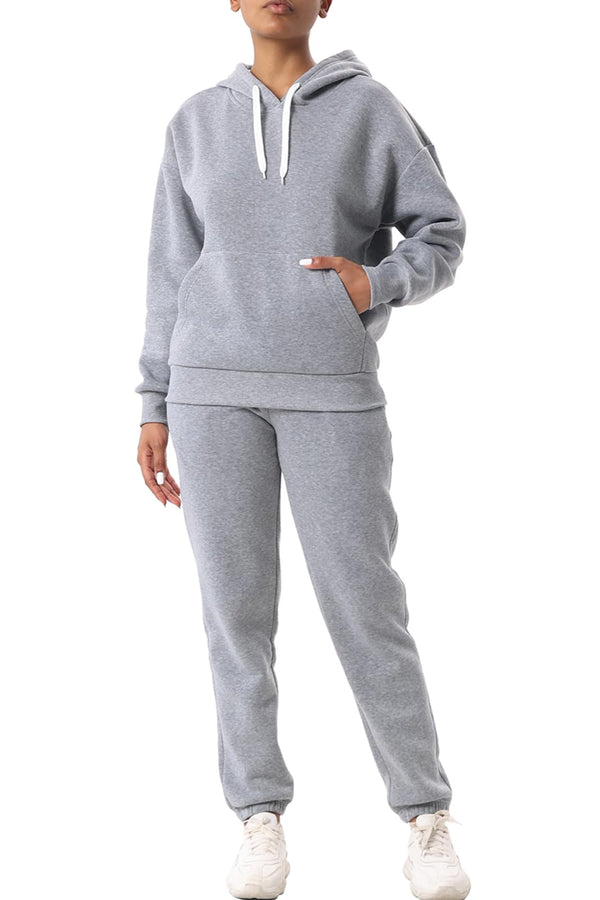 Facitisu Women Hoodies 2 Piece Outfits Sweatsuit Oversized Pullover Long Sleeve Sweatshirt Jogger Pants Set with Pockets