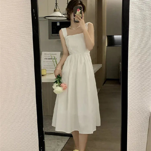 French Square Collar Sling Dress for Women
