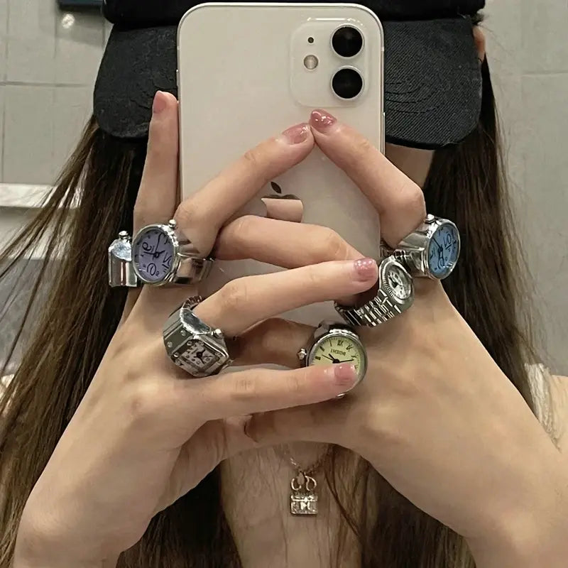 Vintage Y2K Finger Watch Rings