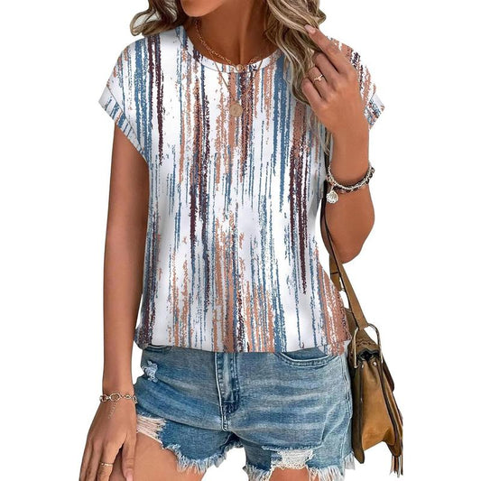 WIHOLL Womens Tops Short Sleeve Shirts Blouses for Women Dressy Casual Cap Sleeve Tops with Curved Hem