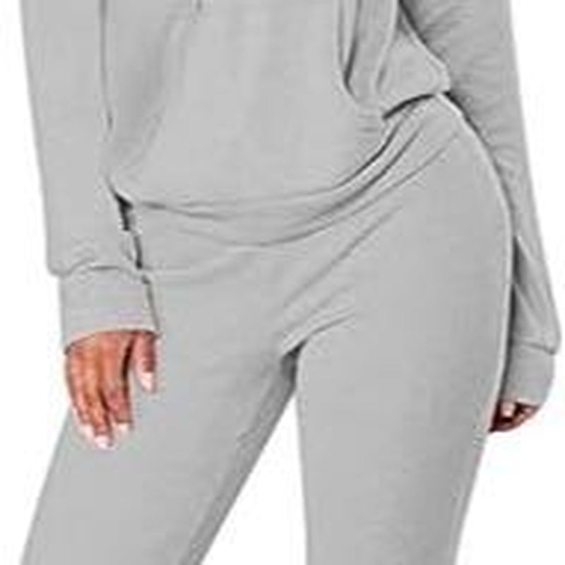 FUPHINE Women'S 2 Piece Sets Long Sleeve Hoodies Sweatpant Set Lounge Sets Fall Outfits Tracksuit 2024 Clothes (Black,L)