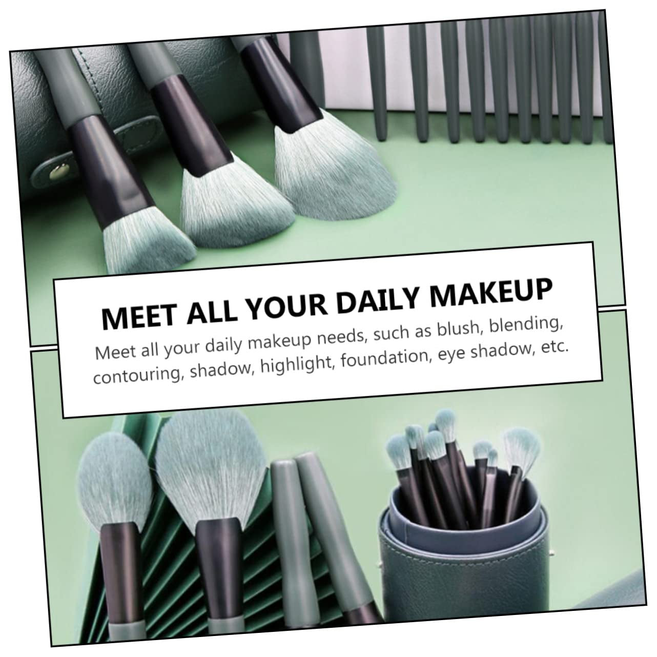 14Pcs Makeup Brush Comfortable Cosmetics Tool Kit Beauty Brush Handles for Contouring Blending Shading Highlighting