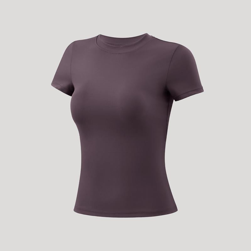 Timeoff 5 - Piece Solid Sports Tee Set , round Neck, Slim & Stretchy , Ideal for Yoga, Gym , Workouts – Women’S Athletic Wear