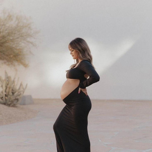 Maxi Maternity Dress Maternity Woman Comfy Pregnant Maternity Dress Maternity Supply Women'S Ruched Butterfly Cartoon Print
