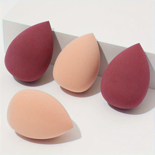 4 Cosmetic Sponge Sets, Cosmetic Egg, Dry and Wet, Cosmetic Sponge for Liquid Foundation, Honey Powder and Foundation Make-Up