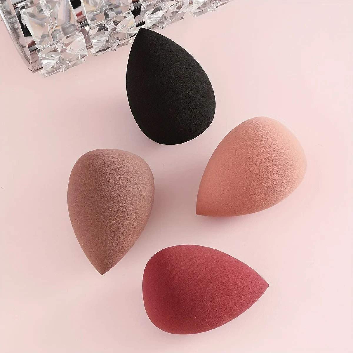 4 Cosmetic Sponge Sets, Cosmetic Egg, Dry and Wet, Cosmetic Sponge for Liquid Foundation, Honey Powder and Foundation Make-Up