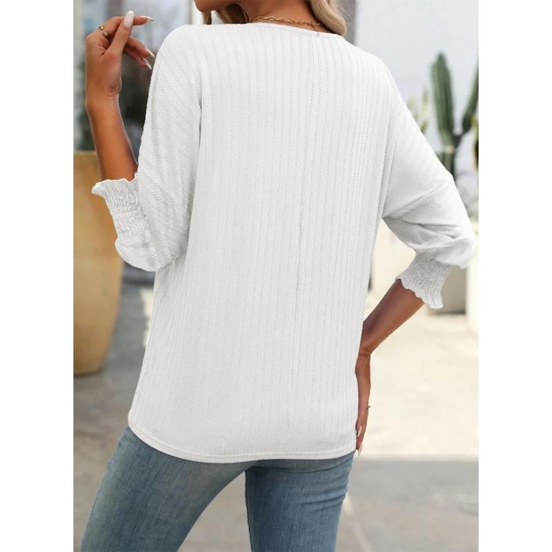 Dokotoo Tops for Women Casual Loose V Neck Tshirt Shirts for Women Summer Basic Solid 3/4 Sleeve Blouses Womens Top 2025 Fashion Trendy Short Sleeve Shirt Tees