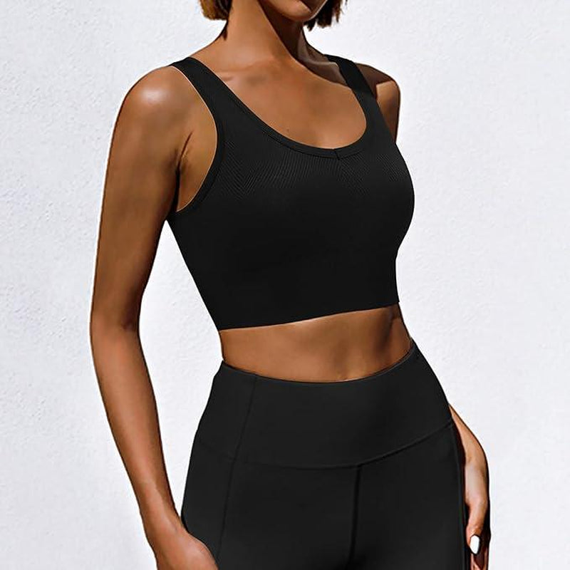 Women'S Sports Bras Seamless Longline Sports Bra for Women Pack with Removable Pad