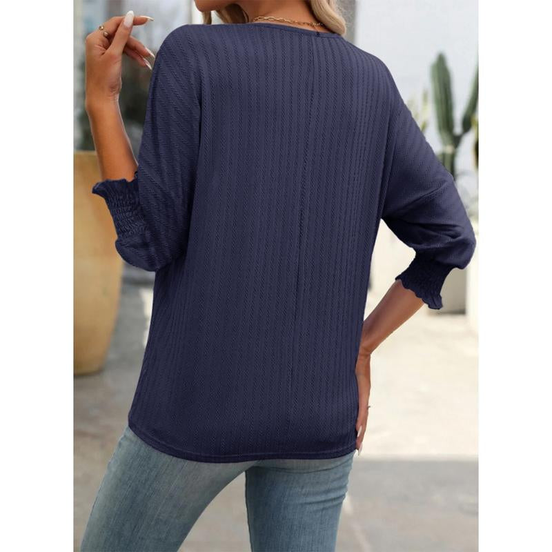 Dokotoo Tops for Women Casual Loose V Neck Tshirt Shirts for Women Summer Basic Solid 3/4 Sleeve Blouses Womens Top 2025 Fashion Trendy Short Sleeve Shirt Tees