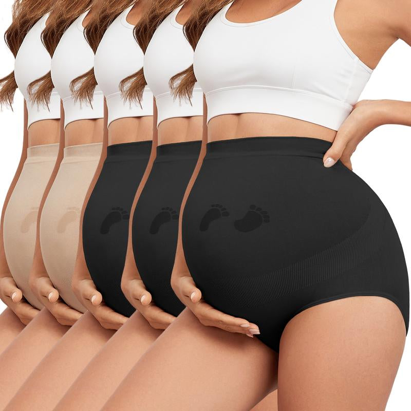 Y25D Maternity Underwear Seamless High Waisted Maternity Panties Belly Support over Bump Maternity Panties That Don' T Dig in Maternity Underwear for All Trimester Maternity Pants under Maternity Jeans
