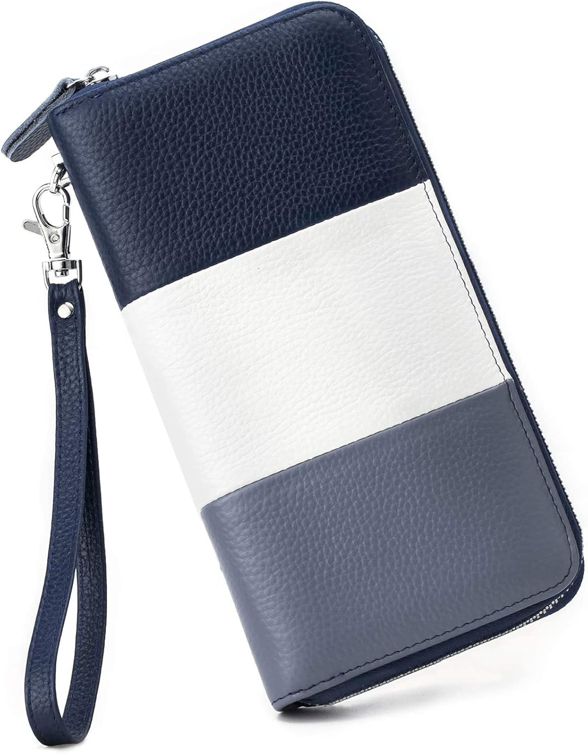 Womens Wallet RFID Blocking Genuine Leather Multi Credit Card Large Capacity Zip around Clutch Travel Purse Wristlet
