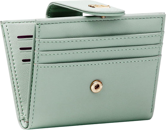 Small Wallets for Women Slim Bifold Credit Card Holder Minimalist Zipper Coin Pocket