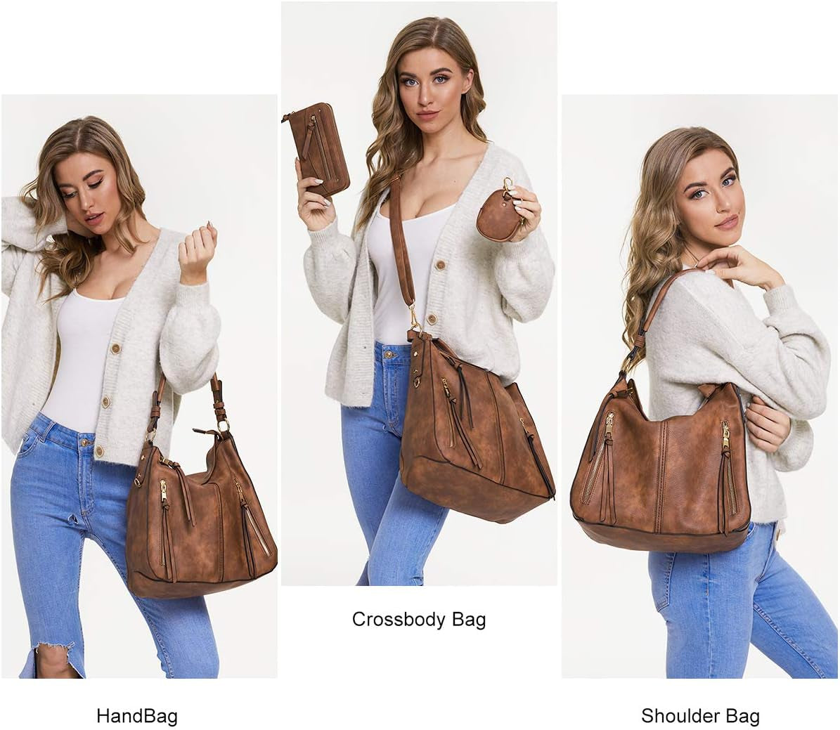 Hobo Bags for Women Handbags Purse Ladies Boho Shoulder Bag Crossbody Purses Faux Leather