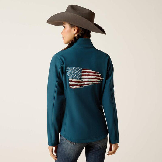 Ariat Womens Team Patriot S Outerwear Oftshell Jacket / REFLECTING POND Womenswear Coats