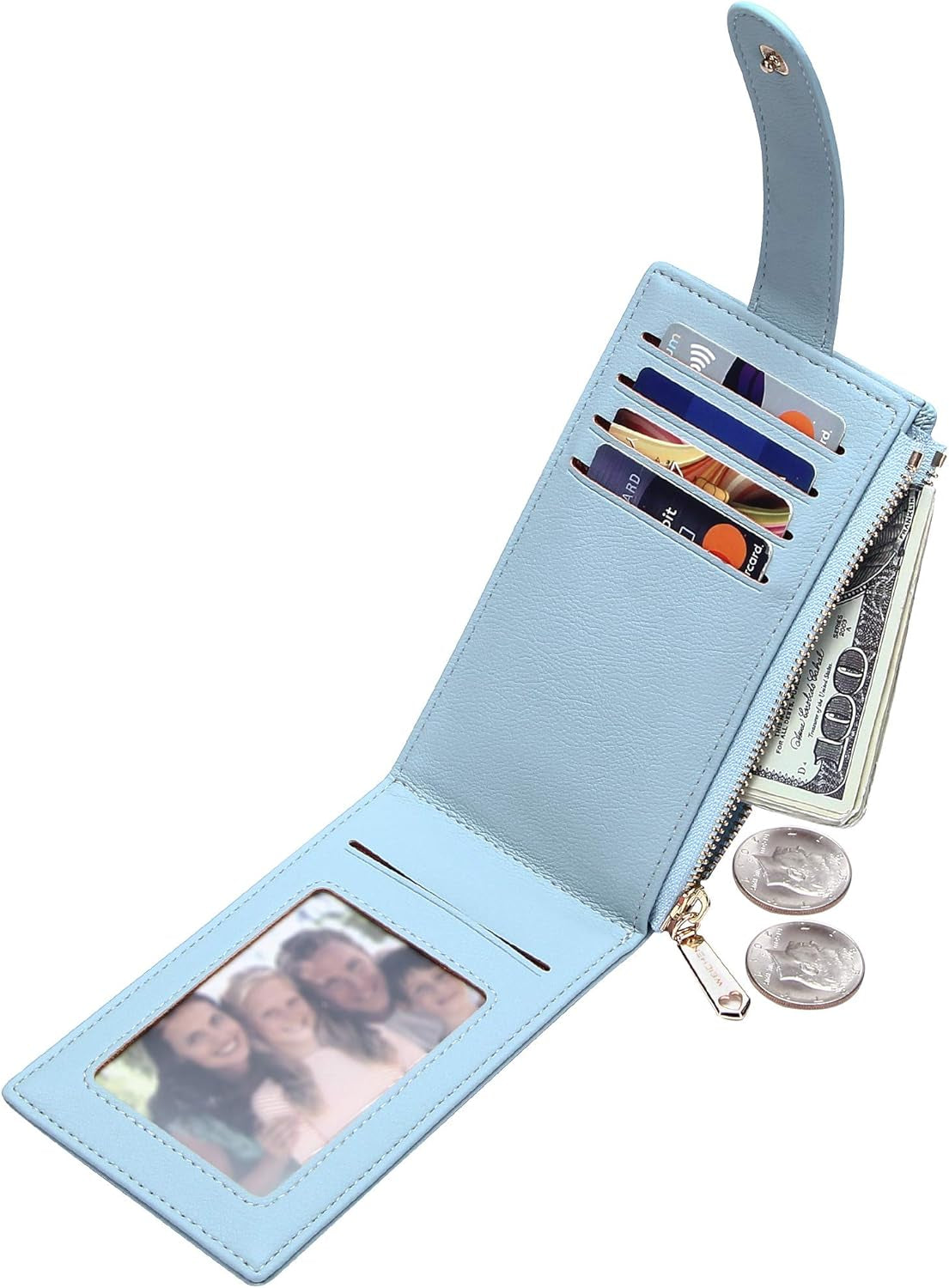 Card Holder Wallet for Women Rfld Slim Wallets Bifold Multi Card Case Coin Purse