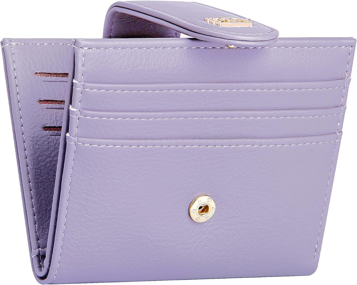 Small Wallets for Women Slim Bifold Credit Card Holder Minimalist Zipper Coin Pocket