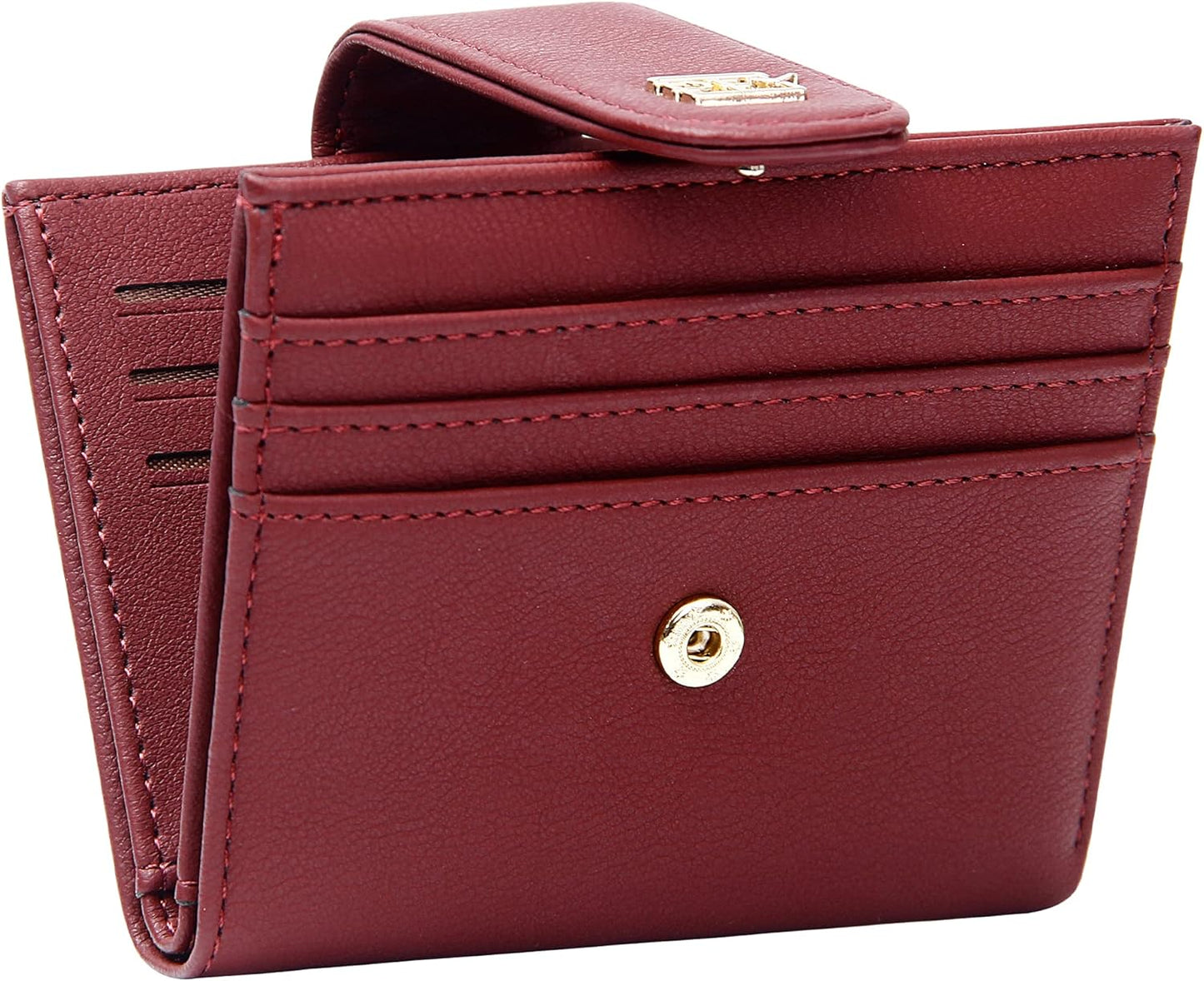 Small Wallets for Women Slim Bifold Credit Card Holder Minimalist Zipper Coin Pocket