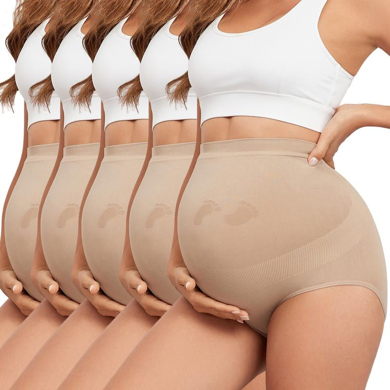 Y25D Maternity Underwear Seamless High Waisted Maternity Panties Belly Support over Bump Maternity Panties That Don' T Dig in Maternity Underwear for All Trimester Maternity Pants under Maternity Jeans