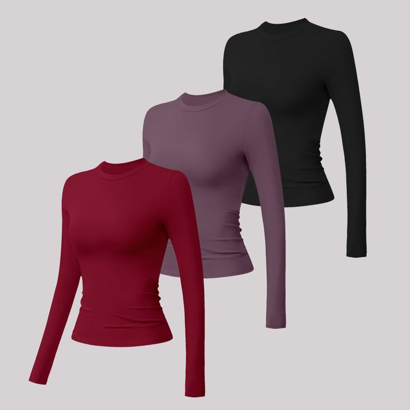 Timeoff 5 - Piece Solid Sports Tee Set , round Neck, Slim & Stretchy , Ideal for Yoga, Gym , Workouts – Women’S Athletic Wear