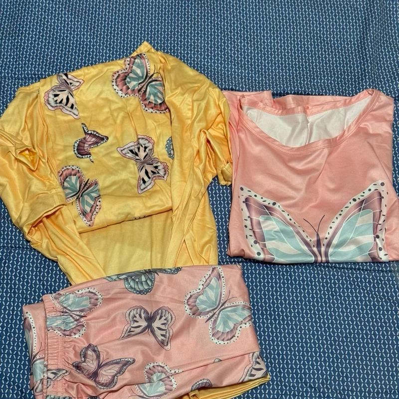 Colorful Butterfly Pajamas for Women, Loungewear Nightwear
