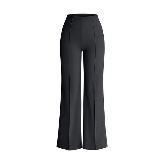 OQQ Women Straight Leg Pants High Waist Casual Lounge Work Basic Pants Vacation Comfort Trouser Minimalist Womenswear Bottom Lady Underwear Nylon