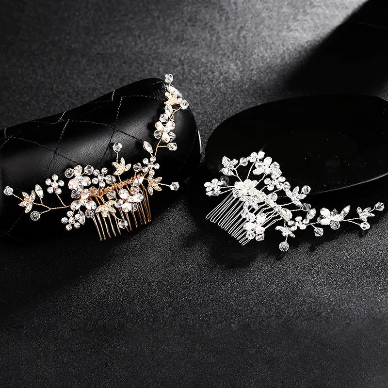 Bridal Hair Accessories with Rhinestone Combs