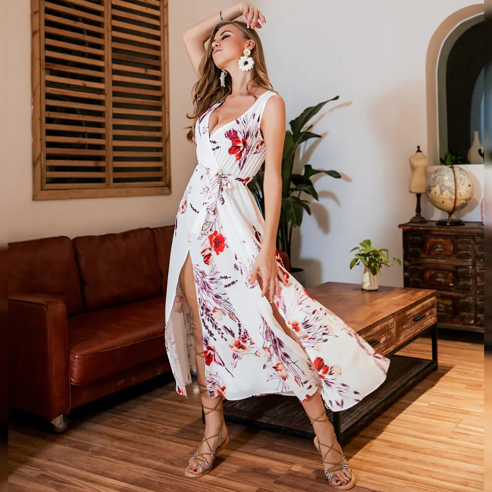 Bohemian Print Dress for Women - Beachwear Dress