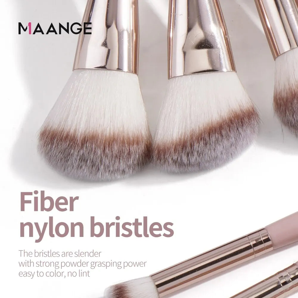 9Pcs Foundation Makeup Brush Set Cosmetic Powder Highlighter Eyeshadow Blending Beauty Tools Dense Soft Bristle Brushes