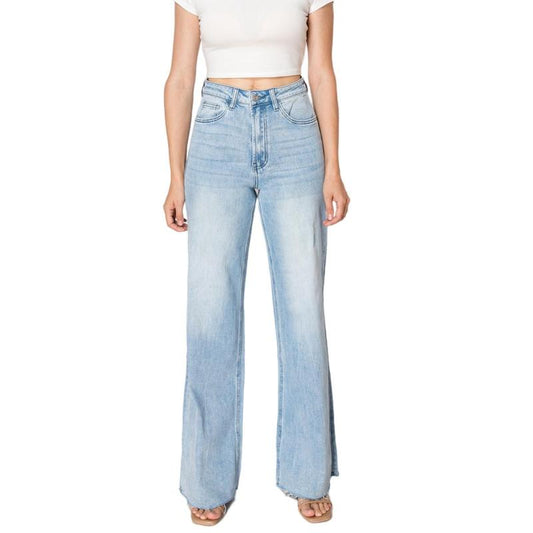 High Waisted Wide Leg Jeans for Women Basic Straight Denim Pants Underwear Trouser Lady Streetwear 8101