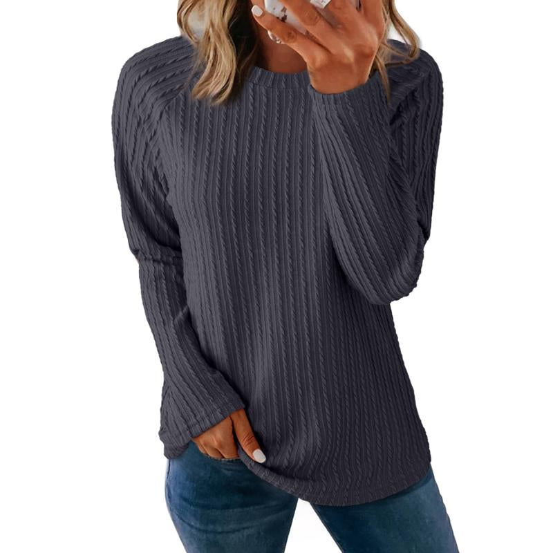 Dokotoo Womens Tops Long Sleeve Lightweight Shirts 2025 Fall Fashion Clothing Trendy Tops Crewneck Knit Basic Tee