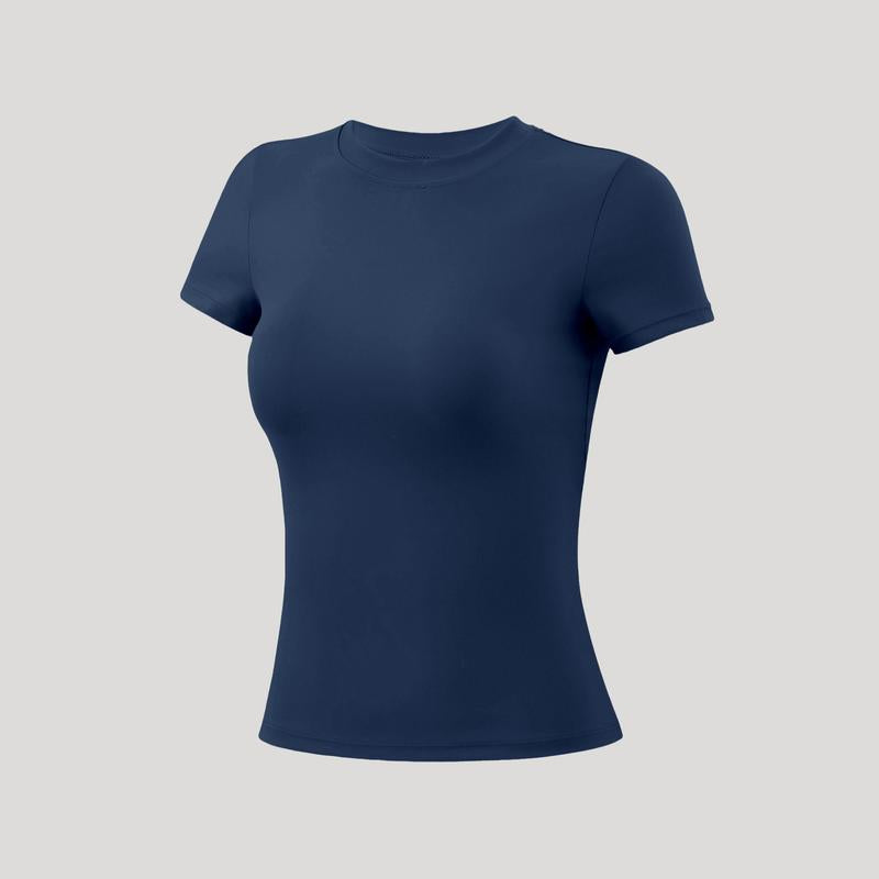 Timeoff 5 - Piece Solid Sports Tee Set , round Neck, Slim & Stretchy , Ideal for Yoga, Gym , Workouts – Women’S Athletic Wear