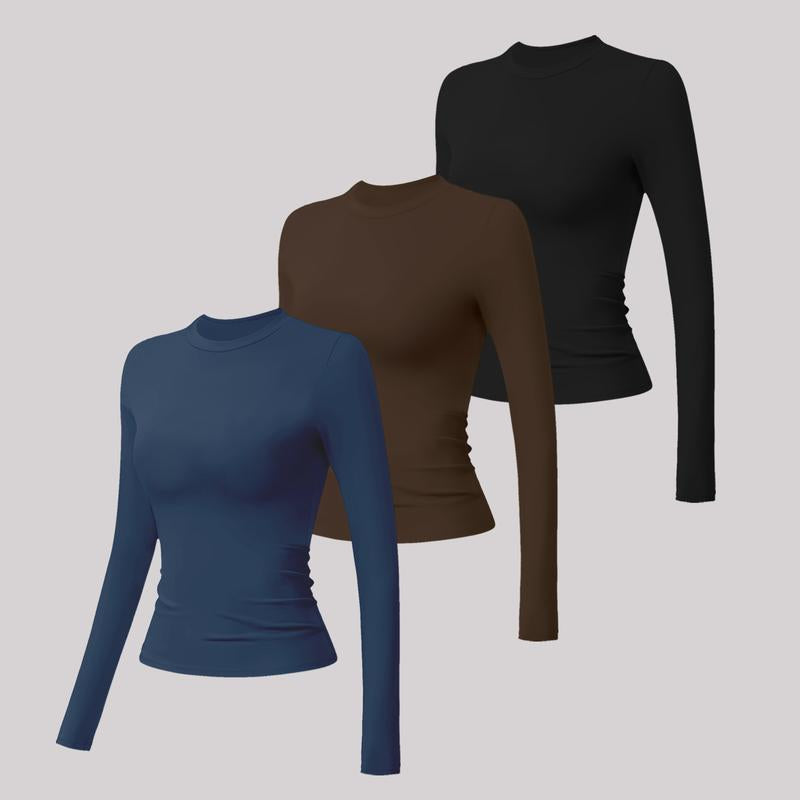 Timeoff 5 - Piece Solid Sports Tee Set , round Neck, Slim & Stretchy , Ideal for Yoga, Gym , Workouts – Women’S Athletic Wear