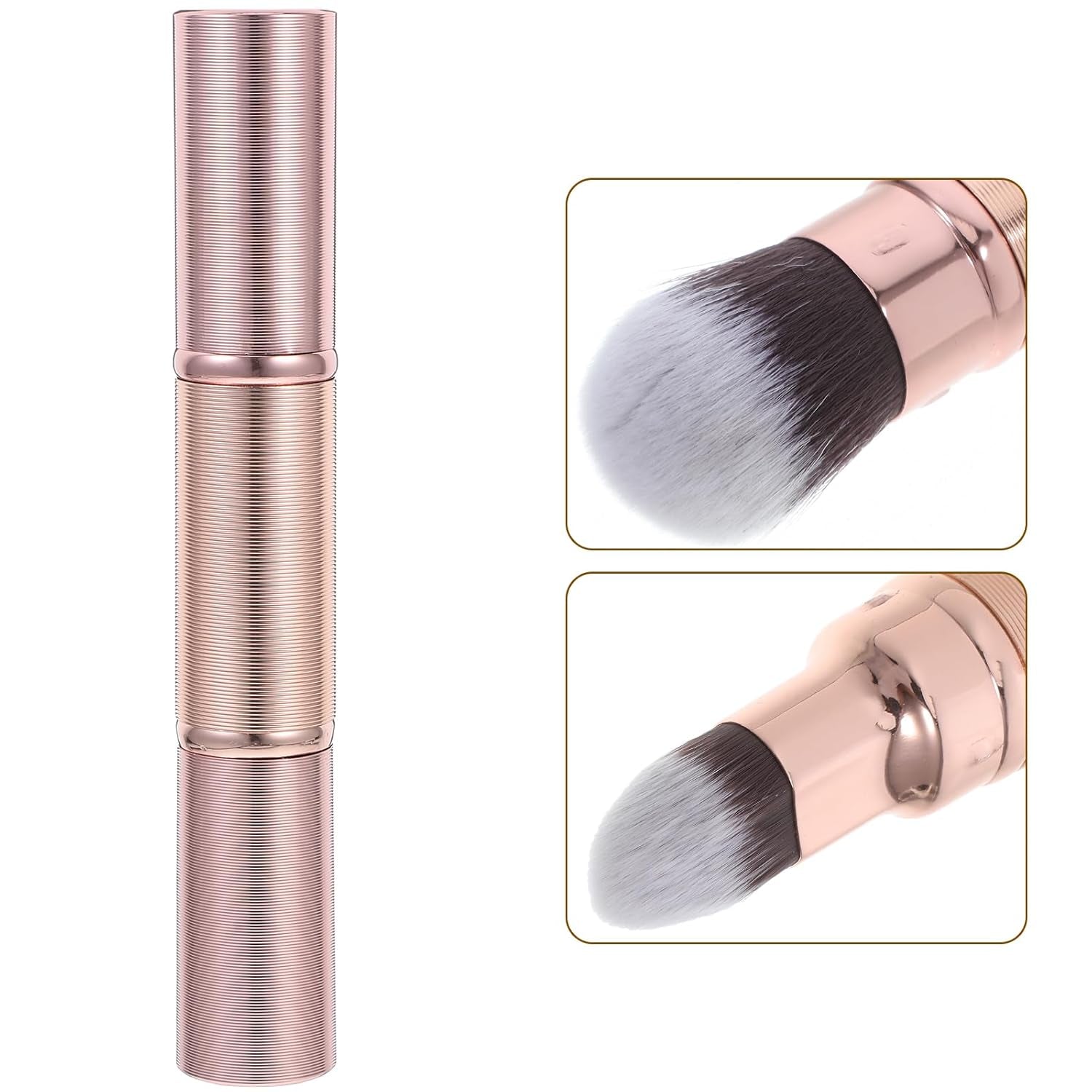Double-Ended Makeup Brush Retractable Powder Brush Foundation Brush Dual End Makeup Brush Blush Brush Makeup Blending Brush Blusher Brush Makeup Tools Plastic Travel Telescopic