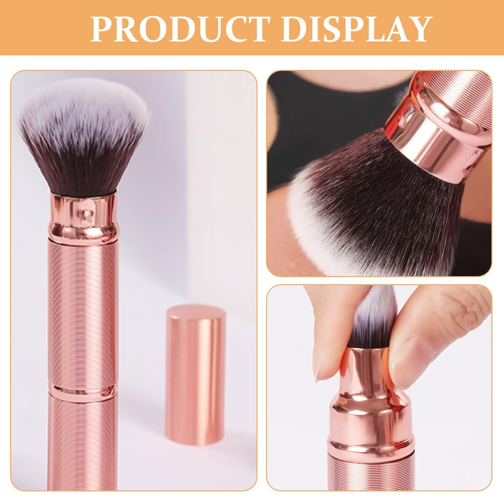 Double-Ended Makeup Brush Retractable Powder Brush Foundation Brush Dual End Makeup Brush Blush Brush Makeup Blending Brush Blusher Brush Makeup Tools Plastic Travel Telescopic