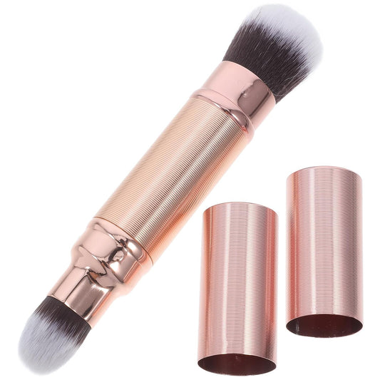 Double-Ended Makeup Brush Retractable Powder Brush Foundation Brush Dual End Makeup Brush Blush Brush Makeup Blending Brush Blusher Brush Makeup Tools Plastic Travel Telescopic