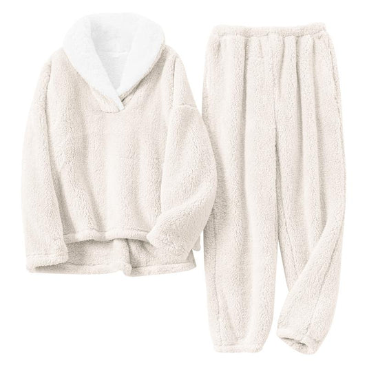 Arssm Women' S Fluffy Pajamas Set Fleece Pullover Pants Loose Plush Sleepwear 2 Piece Pjs Set Warm Loungewear Fuzzy Outfit Long Sleeve Pajama Sets Women