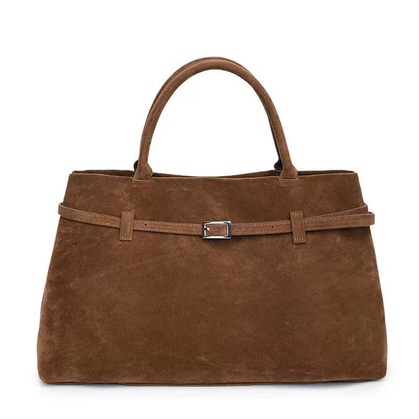Faux Suede Large Capacity Tote Shoulder Bag