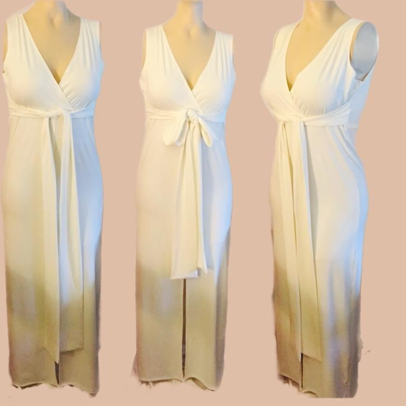 Beautiful Maternity Deep V-Neck Gown Dress.