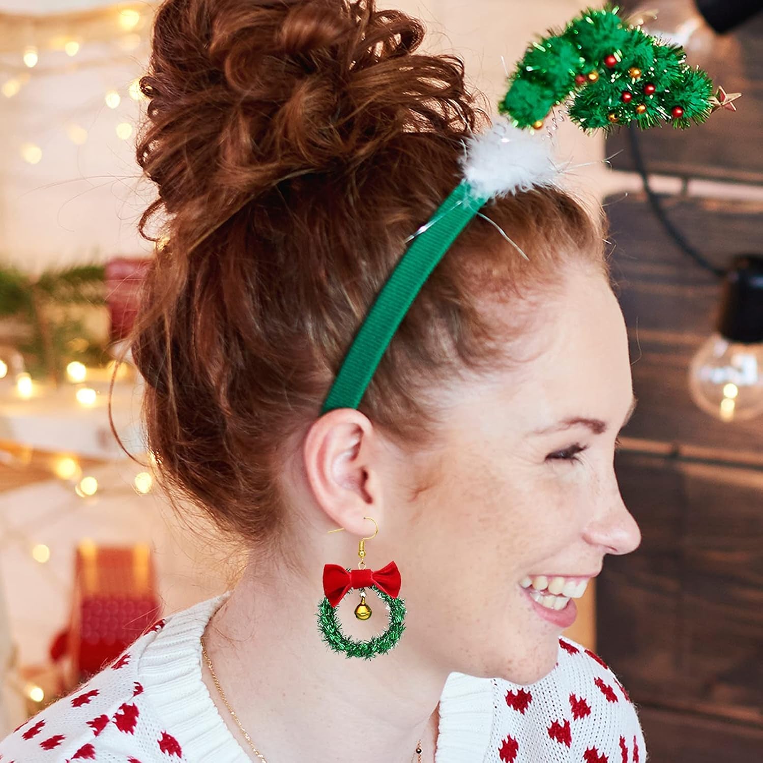 Christmas Earrings for Women Stocking Stuffers Xmas Holiday Stud Earrings Bow Tree Snowflake Bell Reindeer Dangle Earring Christmas Jewelry Gifts Outfits Accessories
