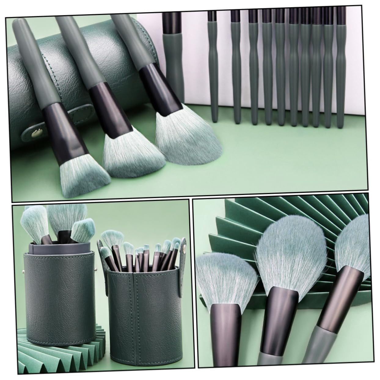 14Pcs Makeup Brush Comfortable Cosmetics Tool Kit Beauty Brush Handles for Contouring Blending Shading Highlighting