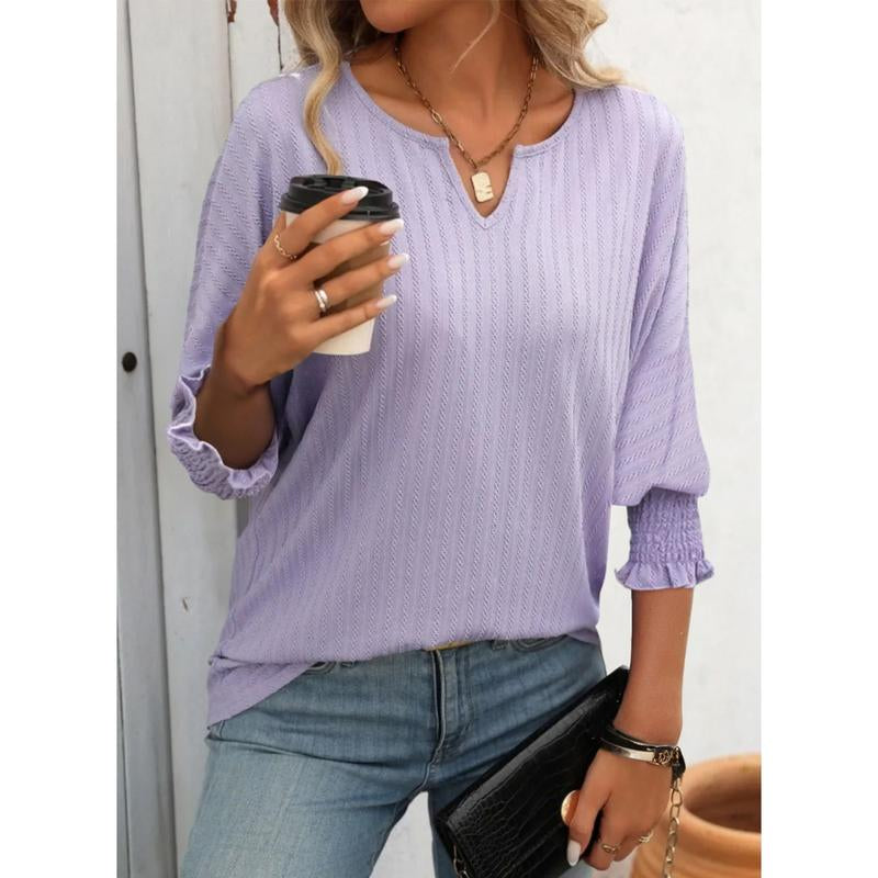 Dokotoo Tops for Women Casual Loose V Neck Tshirt Shirts for Women Summer Basic Solid 3/4 Sleeve Blouses Womens Top 2025 Fashion Trendy Short Sleeve Shirt Tees