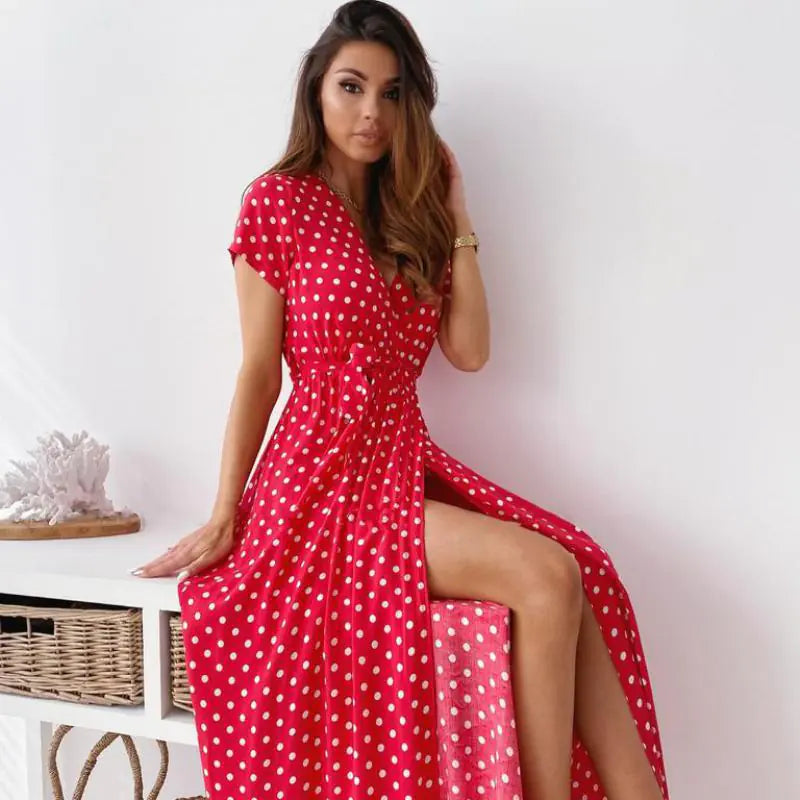 New Summer Printed Polka Dot Dress for Women